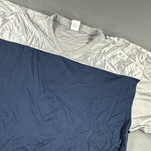 Vintage 90s Mens XL First Run Shirt Blue Jersey USA Made Long Short Sleeve